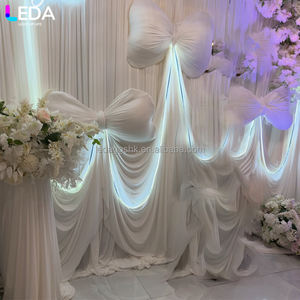 LEDA Modern Customized Wedding Backdrop Bow <b>Curtain</b> Fabric for Wedding Decoration Archway Ceremony Party Decoration - Product Image 3