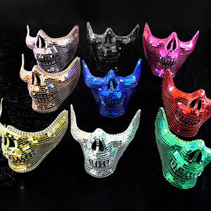 Toptan Rhinestone aynalı parti maskeleri cadılar bayramı maskeli festivali için tam veya yarım yüz seçenekleri - Product Image 5