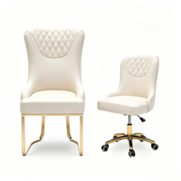 Ensemble de chaise de salon de manucure : chaise client et tabouret de technicien en manucure