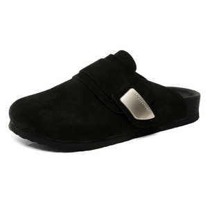 Sabots de Vente en Gros en Cuir Véritable, Daim de Vache, Semelle en Liège avec Soutien de Voûte Plantaire en EVA, Chaussures Mule Personnalisées pour Hommes et Femmes, Type <span class=keywords><strong>Birkenstock</strong></span> - Product Image 3