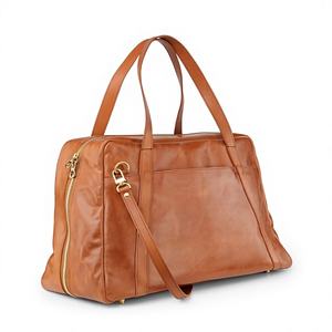 Sac de voyage sport en cuir véritable et polyester, sac de week-end, sac de sport, sac de voyage, sac de sport unisexe, sac de transport, grande capacité, fait à la main - Product Image 1