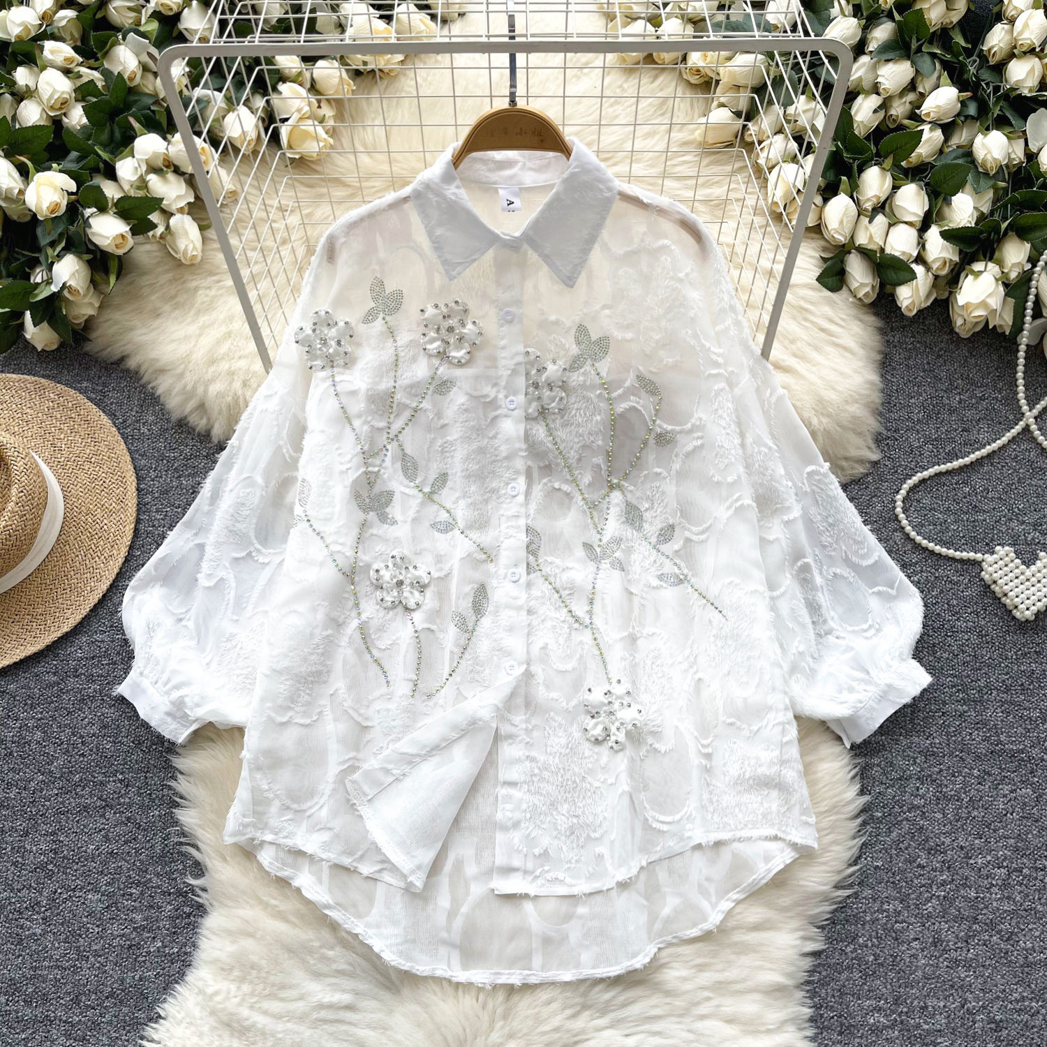 Typing Software Camicia Chiffon Di Seta New Long Sleeve Shirt