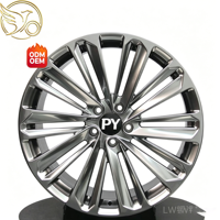 Jantes de voiture PY Brand 15 8.5J V-Spoke argentées usinées 5x114.3 moulées par gravité, certifiées EU et DOT, pour Renault Coupé
