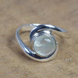 Anillo de Plata de Ley 925 con piedra natal de junio, conjunto de bisel de corte de pera de Prehnita verde Natural, piedras preciosas de diseñador, joyería fina, boda Unisex - Product Image 1