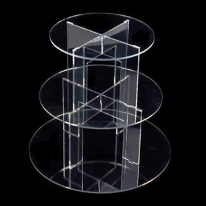 Acrylic 3-Tier <strong>Rotating</strong> <strong>Cake</strong> <strong>Stand</strong> with Clear Shelves for Wedding and Birthday Dessert Display and Birthday Centerpiece - Product Image 2