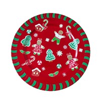 Decoración de Mesa Navideña, Platos Base de Plástico Rojos de Lujo de 13 Pulgadas para Eventos Navideños, Decoración de Bodas y Fiestas