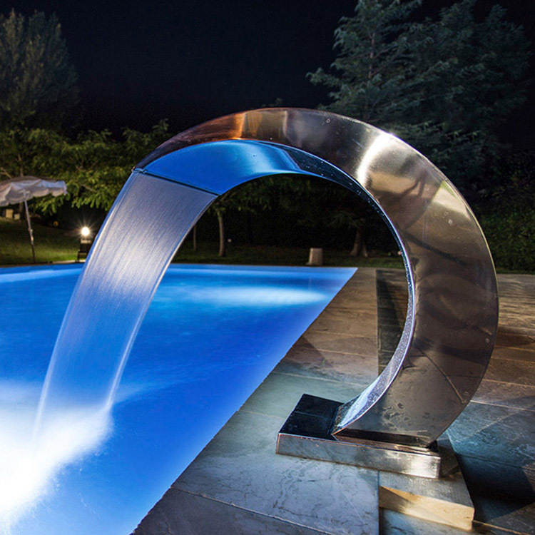 Water Faery Stainless Steel 304/316 Hydrotherapy Waterfall Shower Optional LED Light Customizable Size Massage Pool