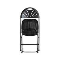 Chaise pliante noire en gros pour la prière, les événements extérieurs, les repas et les cours – Chaise confortable en plastique avec structure en acier