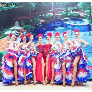 Сексуальный танцевальный костюм с перьями, открытое Танцевальное представление, испанское Платье Фламенко