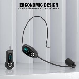 K-06 2.4G Headset Amplifier Mikrofon Nirkabel yang Dipasang di Kepala, Spesifikasi: 1 in 2