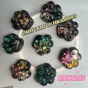Halloween Dark Starry Sky <b>Cat</b> Paw <b>Squishy</b> TPR Sludge Texture Sensory Fidget Toy Prank Stress Relief Squeeze Toy for Girls Boys - Product Image 1