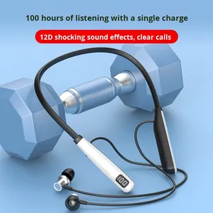 Auricolari Y10 con Fascia per il Collo, Wireless, Sportivi, Meno di 3 Ore di Autonomia, Cancellazione del Rumore, Display Digitale, Silicone Confortevole - Product Image 4