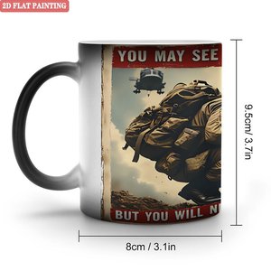 Heat Sensitive Color Changing <b>Ceramic</b> <b>Mug</b> 11oz Sublimation Frosted Black DIY Blank Cup - Product Image 1