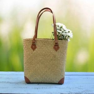 Vietnam Vintage Small Handmade Straw Purse <b>Wallet</b> Open Closure Long Embroidery Tassel Decorations Cotton Lining Anti-Theft - Product Image 6