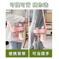 Gourde double paroi écologique grande capacité pour enfants avec couvercle, portable, anti-chute, pour camping, extérieur, étudiants, en plastique