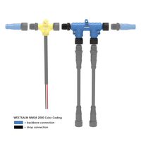 Capteur M12 NMEA2000 Connecteur DIN 5pin Circulaire Étanche IP68 IP67 Câble avec Signal Mâle Femelle Codé Métal Alimentation