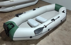 Bateau pneumatique en PVC de 3,3 m et 0,9 mm avec rames et sièges, annexe gonflable robuste avec support de transom pour la pêche et les loisirs - Product Image 5