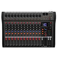Console DJ professionnelle 12 canaux avec entrée USB MP3, alimentation fantôme, mixeur audio - Console audio de studio en métal durable