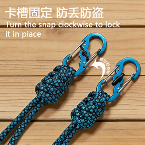 Cuerda de Paracord de Siete Hilos con Gancho para Muñeca y Hebilla de Bloqueo en Forma de Ocho, Gancho para Camping al Aire Libre, Nylon de Triple Capa 10x1.5cm - Product Image 2