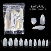 KADS 500 pièces/boîte Faux ongles longs style français à couverture complète, en ABS, avec crochets Eagle Hook, ajustement parfait, durables et pré-conçus