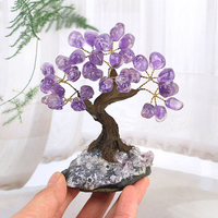 Mini arbre d'améthyste de pierre de guérison d'énergie spirituelle naturelle pour des cadeaux de bricolage de bureau à domicile