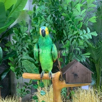 Loro Animatronic de alta calidad para interiores, modelos de loro verde de Amazon con cabeza impresa en 3D y garras a la venta