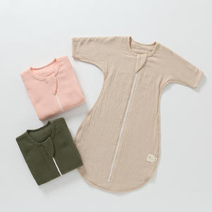 <span class=keywords><strong>Gigoteuse</strong></span> en mousseline pour bébé avec fermeture éclair |   Couverture portable en <span class=keywords><strong>gaze</strong></span> <span class=keywords><strong>de</strong></span> <span class=keywords><strong>coton</strong></span> respirante pour nourrissons - Product Image 3