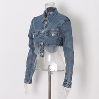Veste courte sexy de créateur à la mode, veste en jean pour femmes, demi-veste