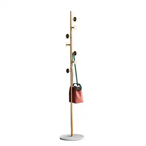 Nordic light luxury floor coat rack simple modern stainless steel hanger European style marble creative clothes floor stand