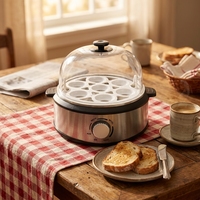 Cuiseur à œufs électrique monocouche pour 1 à 7 œufs, vente chaude, cuiseur vapeur automatique domestique pour œufs