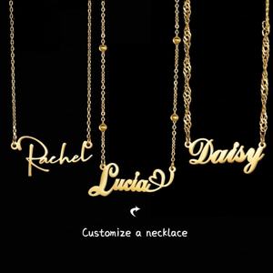 Colliers de mode personnalisés en acier inoxydable avec pendentif en perles et logo, livraison directe - Product Image 1