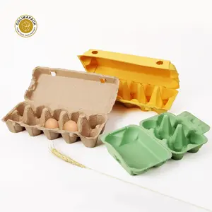 Eco-friendly custom egg packaging cardboard 6/12 holes paper colored pulp farm egg box