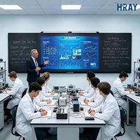 Pizarra Interactiva HRAY de 86 Pulgadas con 40 Puntos de Tacto, Pantalla 3D Multitemática para Laboratorio de Escuela Secundaria, Compatible con OEM y ODM