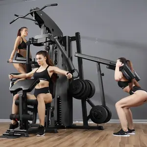 3 Station Krachttraining Multi Gym Oefenapparatuur Multifunctionele Station Smith Machine Voor Home Gym