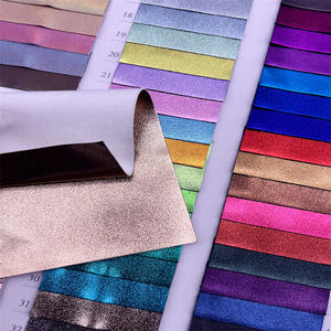 Conception de couleur métallique douce PU tissu réfléchissant artificiel Surface lisse métal cuir synthétique pour chaussures veste sac - Product Image 2