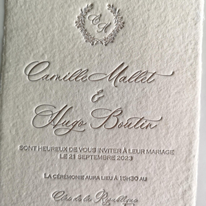 Tarjeta <span class=keywords><strong>de</strong></span> Invitación <span class=keywords><strong>de</strong></span> Boda Elegante y Sencilla Personalizada, Impresión Tipográfica Refinada para Ceremonia <span class=keywords><strong>de</strong></span> Matrimonio Moderna, Fiesta, Recepción, Evento Especial - Product Image 1