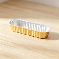 Barquette rectangulaire en aluminium de 200 ml, qualité alimentaire, jetable, compatible four, pour desserts et emballages à emporter