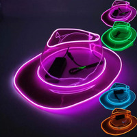 Cappello da Cowboy/Cowgirl Luminoso a LED per Feste, Matrimoni, Compleanni, Stile Western, Divertente e Brillante per Adulti