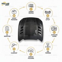 Capot en fibre de carbone de style suralimenté pour Ford Mustang 2015-2017, capot moteur léger