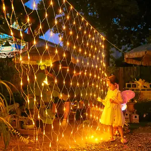 12ft x 5ft 360 LED Plug in 8 modları noel ağaçları düğün çalılar örgü işıkları bağlanabilir noel Net peri dize Net ışıkları