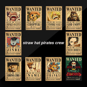 144 styles d'affiches recherchées en une seule pièce sur papier kraft vintage, objets de collection d'anime - Product Image 3