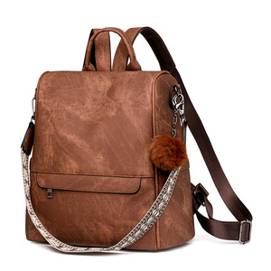 Sac à dos de voyage personnalisé tendance en PU matelassé multi-poches de couleur unie sac à dos pour ordinateur portable sac à dos scolaire pour femmes - Product Image 5