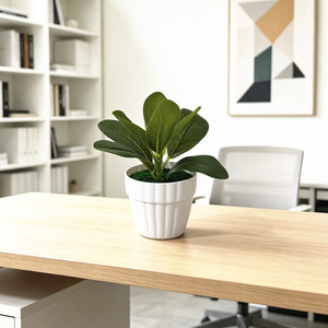 Paulon Artificial Green <b>Plant</b> 16cm High Plastic Desk Decor Office Home Decoration <b>Potted</b> <b>Plant</b> - Product Image 4