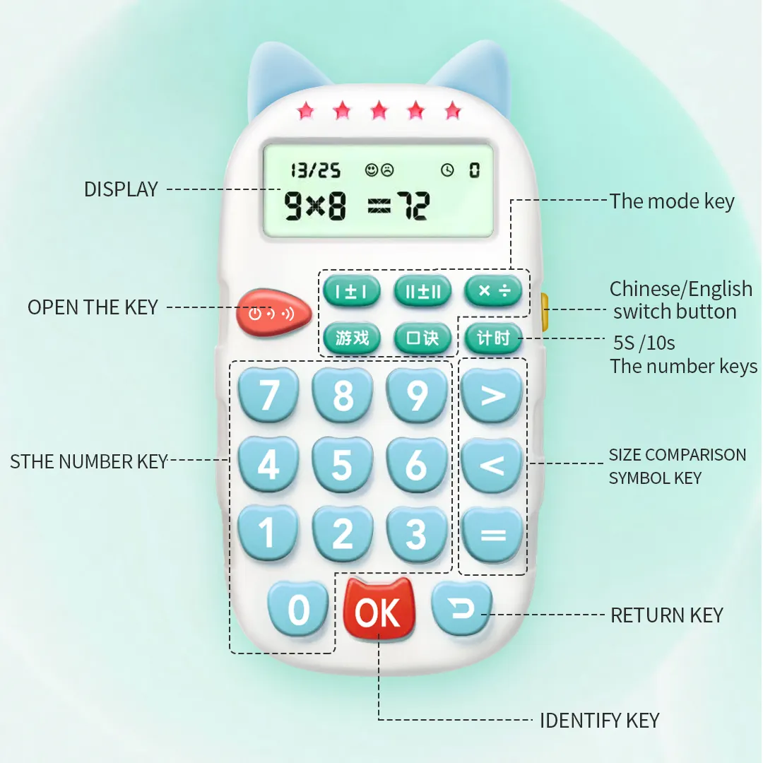 English Talking Calculator Kids Oral Arithmetic Practice Teaching Resources Kids Calculator Educational Toys For Kids Learning