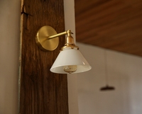 Lampe murale moderne à LED à intensité variable, CRI 90, cuivre antique jaune