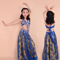 Dance Costume Exotic Dancewear Indian Dance Costume Spring Summer Girls Yellow Belly Dance Dresses