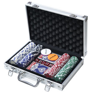 Jeu de jetons de poker 200 pièces 11.5g pour Texas Hold'em, <span class=keywords><strong>Blackjack</strong></span>, avec étui en aluminium, cartes à jouer, croupier, petit et gros blind et 5 dés - Product Image 1