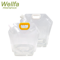 Pochettes souples transparentes avec bec verseur pour eau potable et liquides, pliables, 1L, 3L, 5L, 3.3L