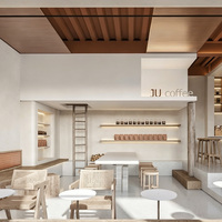 Comptoir de service moderne pour café, vitrine en verre LED, comptoir de bar personnalisé, design intérieur pour barista