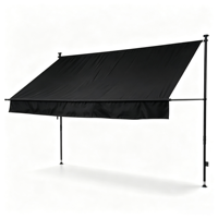 Auvent rétractable manuel en polyester pour l'extérieur, protection solaire pour patio, balcon, jardin